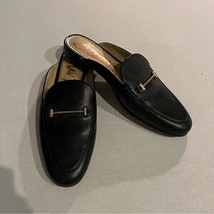 Sam Edelman Black Loafers with Gold Accent
